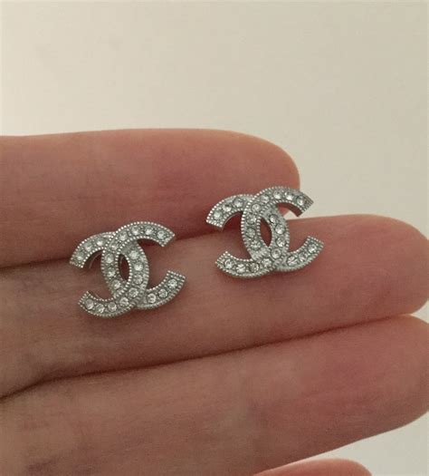 real chanel stud earrings|Chanel cc earrings price list.